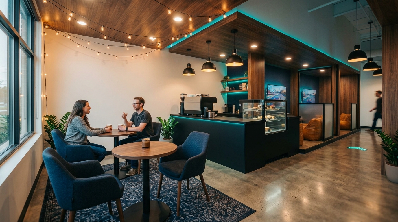 Cafe lounge and seating area